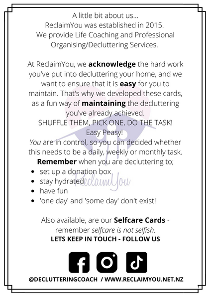 Decluttering Task Cards